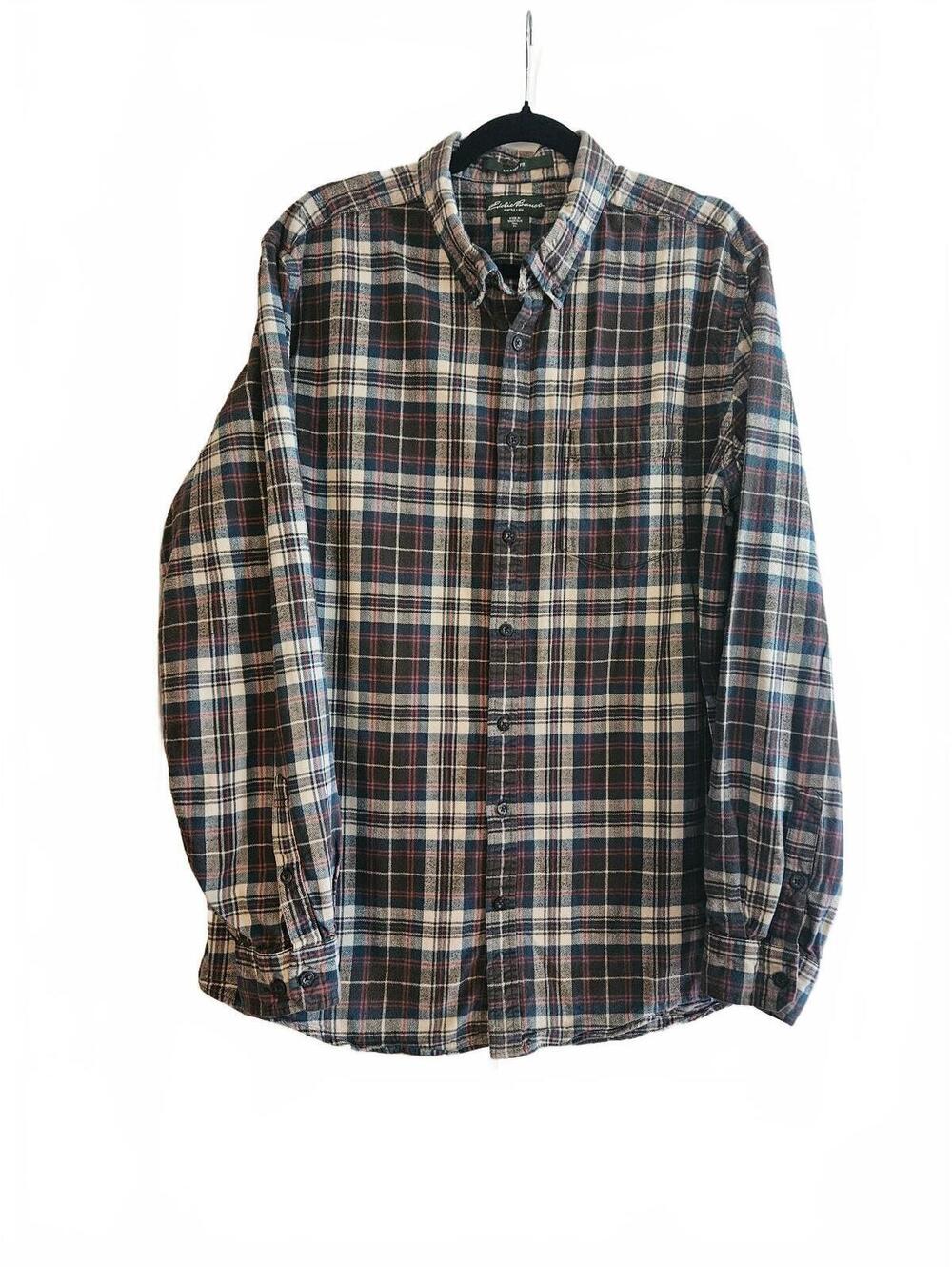 Eddie Bauer Men's Relaxed Fit Multi Color Plaid Button-Up Shirt TXL-Fall Basics